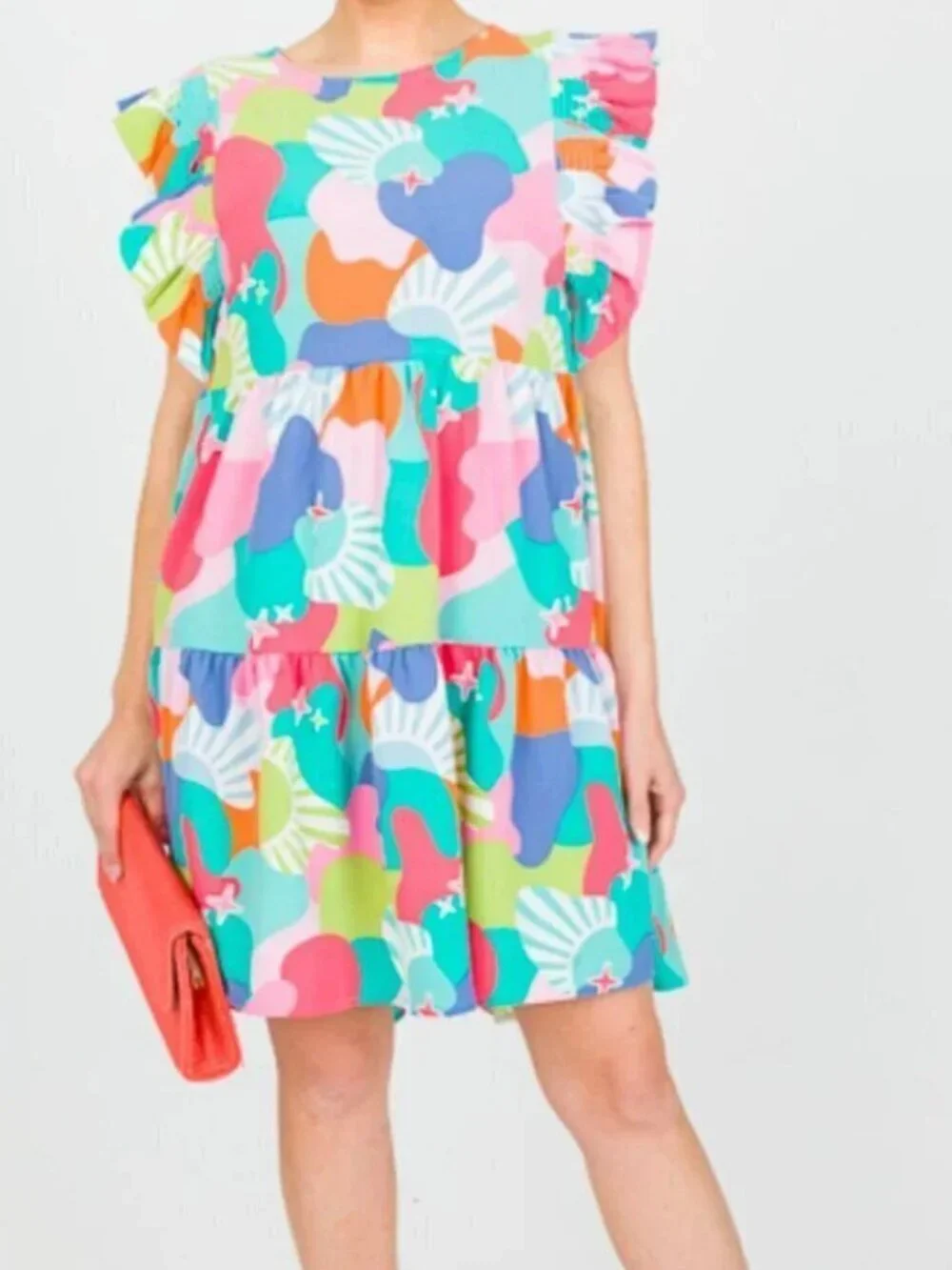 Michelle McDowell Everly Dress Ruffled Coastal Cover Up Dress Resortwear Medium - Picture 1 of 8